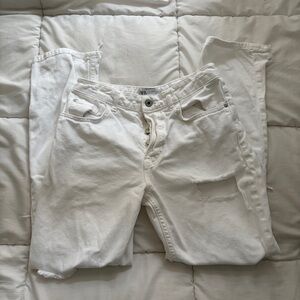 Zara white distressed jeans